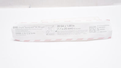 BD 382633 Insyte Autoguard BC Winged Shielded IV Cath. 20GA x 1.00inch 63ml/min
